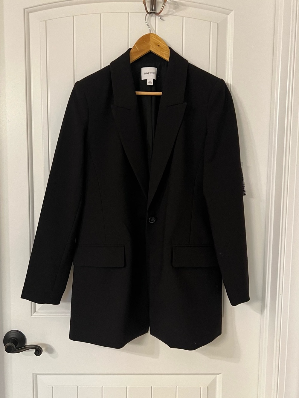 Nine West Black Single-Button Tailored Blazer